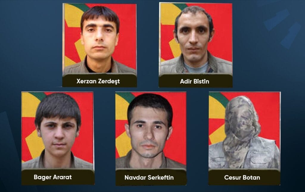 Nasnameyên 5 gerîlayan hatin eşkerekirin