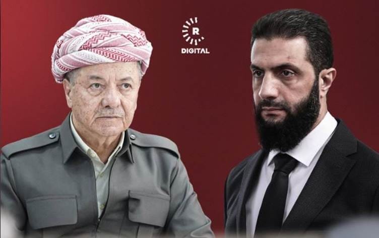 Serok Mesûd Barzanî û Ehmed Şer axivîn