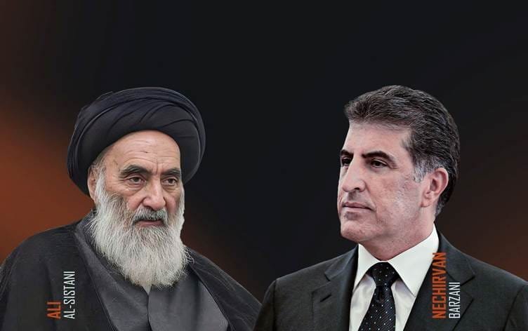 Nêçîrvan Barzanî ji Elî Sîstanî re sersaxî xwest