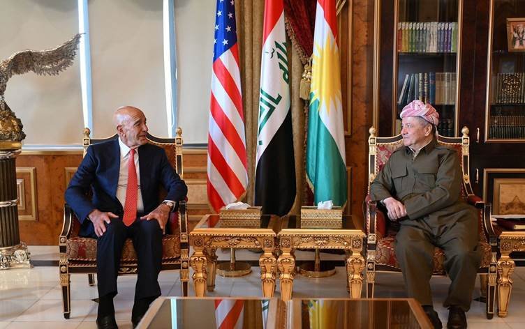 Serok Mesûd Barzanî û Tom Barrack civiyan