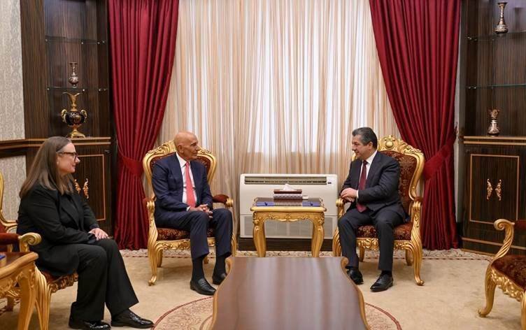 Mesrûr Barzanî û Tom Barrack li Hewlêrê civiyan