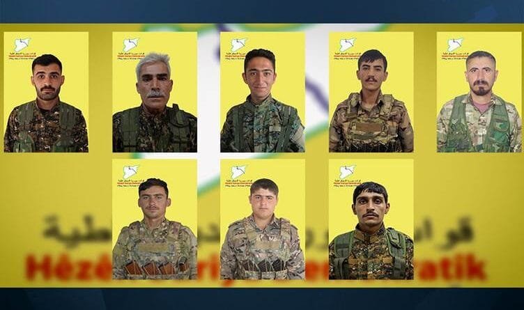 HSDyê nasnameyên 8 şervanan eşkere kirin