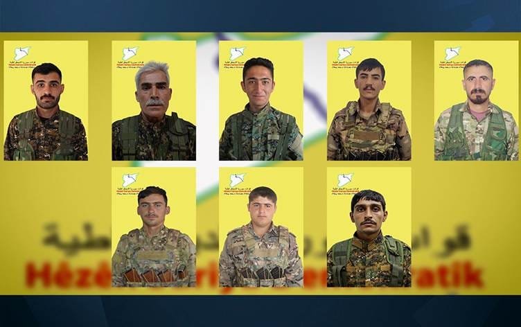 HSDyê nasnameyên 8 şervanan eşkere kirin