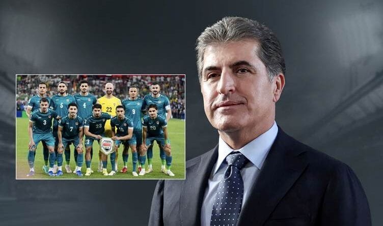 Nêçîrvan Barzanî tîma neteweyî ya Îraqê pîroz kir