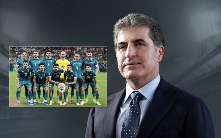 Nêçîrvan Barzanî tîma neteweyî ya Îraqê pîroz kir