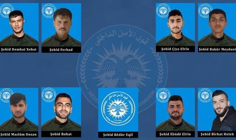Asayîşê nasnameyên 9 şervanan eşkere kirin